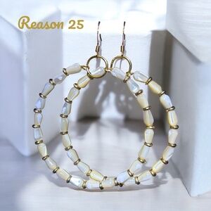 Mother of Pearl Hoop Earrings
